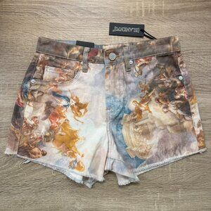 NWT BLANKNYC Vatican Print Jean Shorts 26